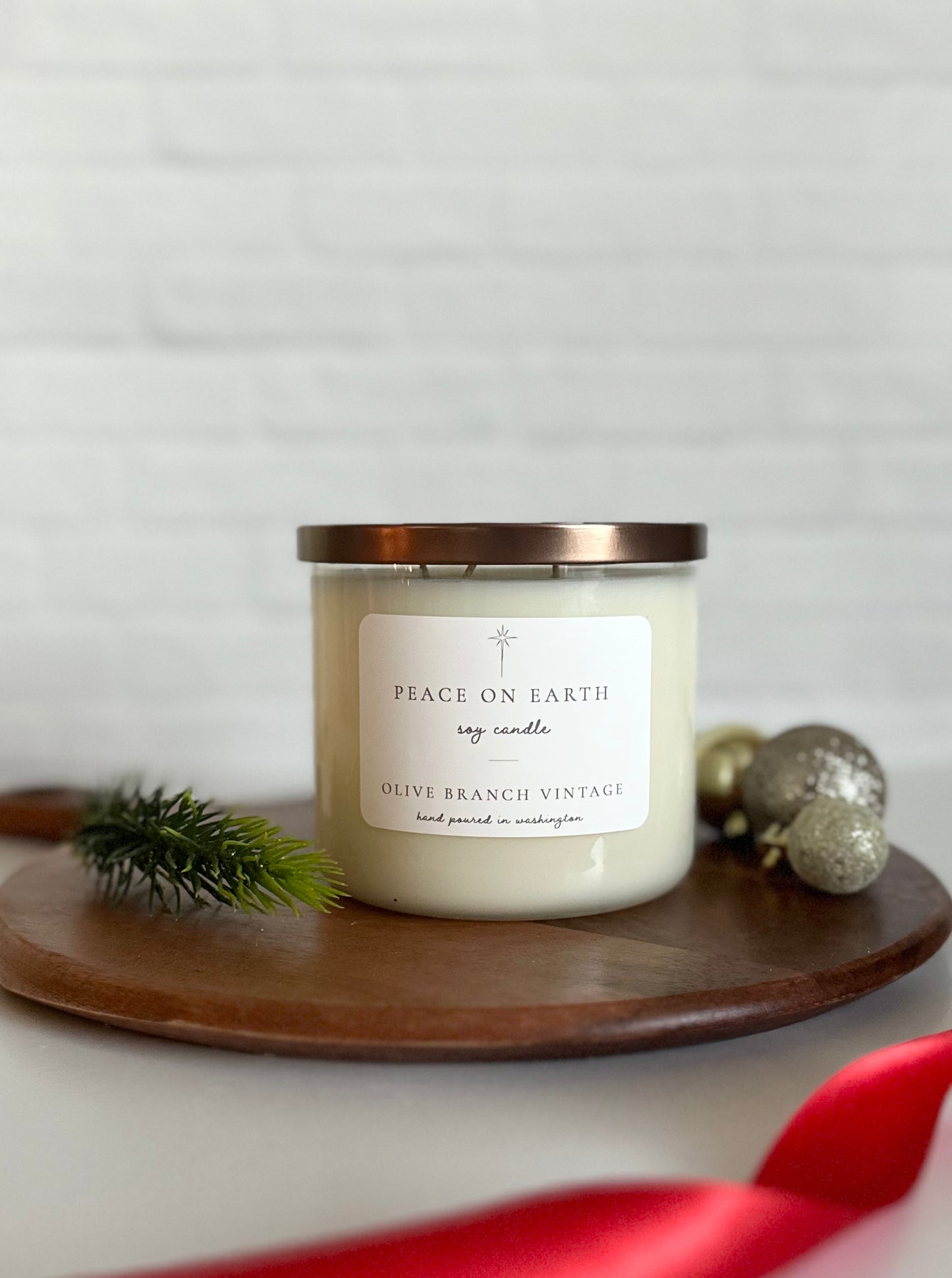 Peace on Earth 3-wick candle